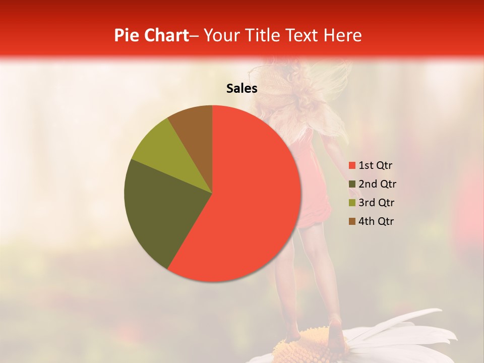 A Little Girl Standing On Top Of A Flower PowerPoint Template