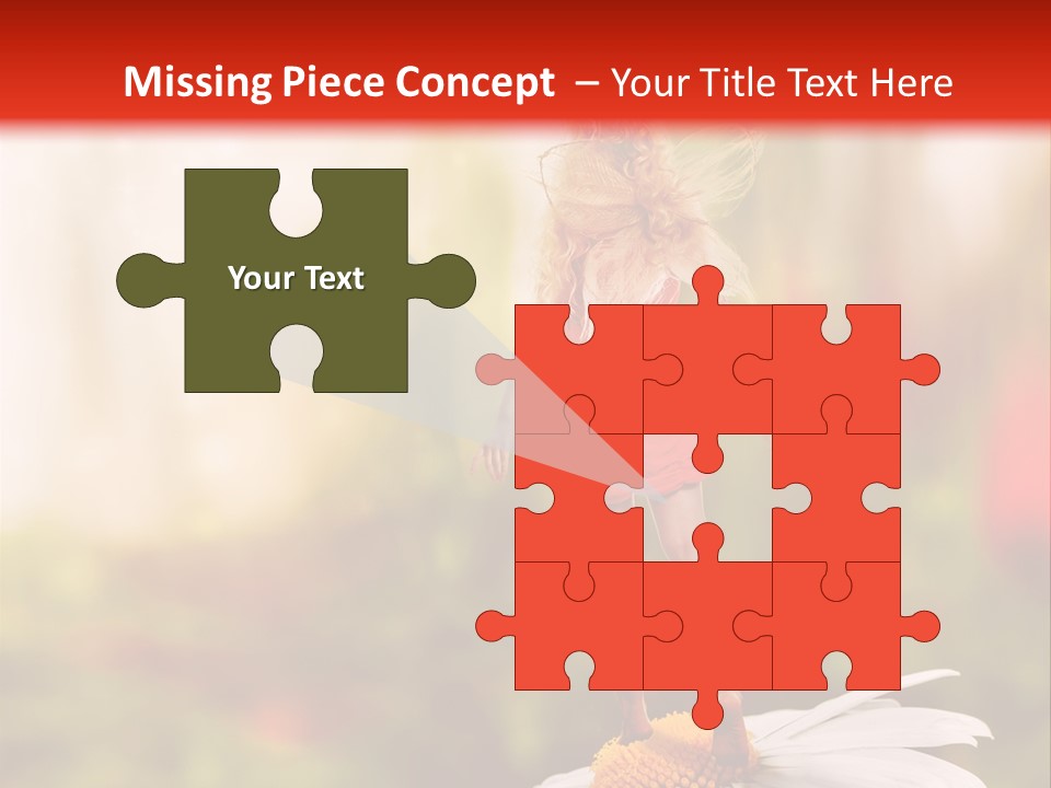 A Little Girl Standing On Top Of A Flower PowerPoint Template