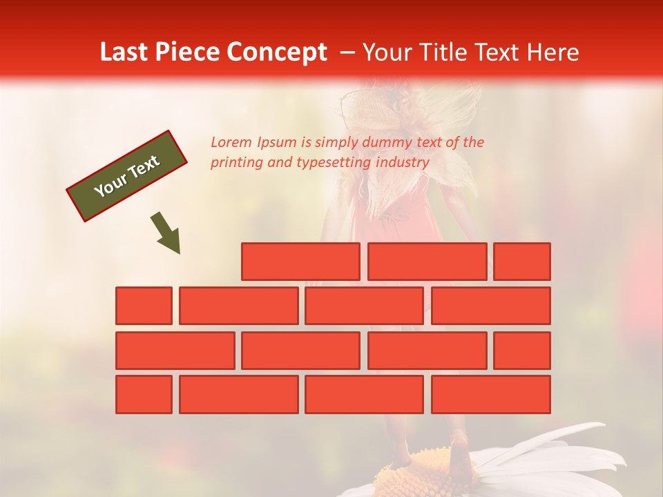 A Little Girl Standing On Top Of A Flower PowerPoint Template