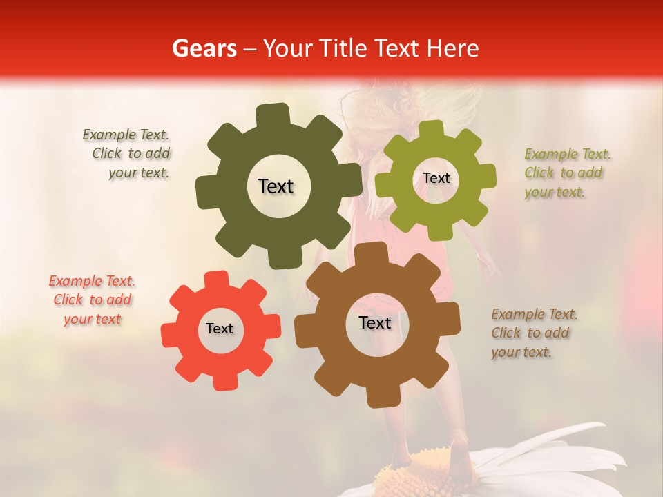 A Little Girl Standing On Top Of A Flower PowerPoint Template