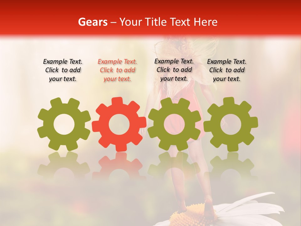 A Little Girl Standing On Top Of A Flower PowerPoint Template