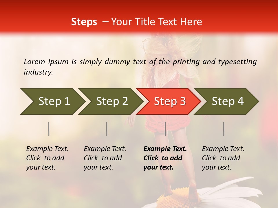 A Little Girl Standing On Top Of A Flower PowerPoint Template