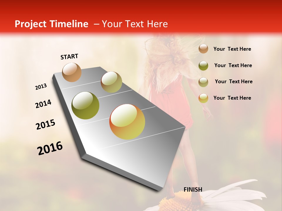 A Little Girl Standing On Top Of A Flower PowerPoint Template