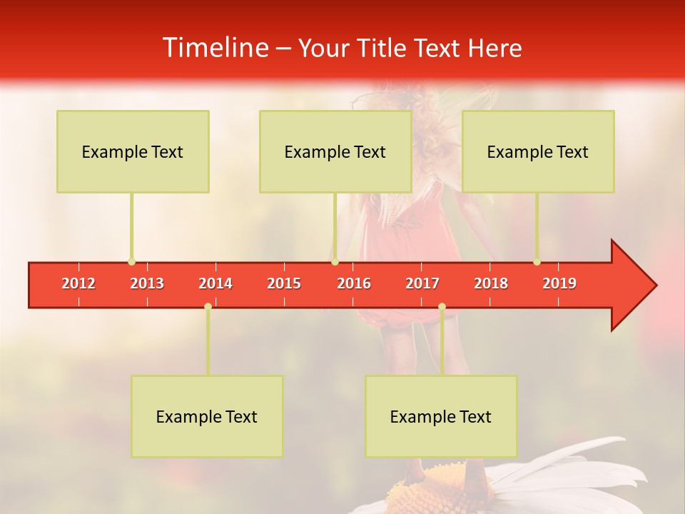 A Little Girl Standing On Top Of A Flower PowerPoint Template