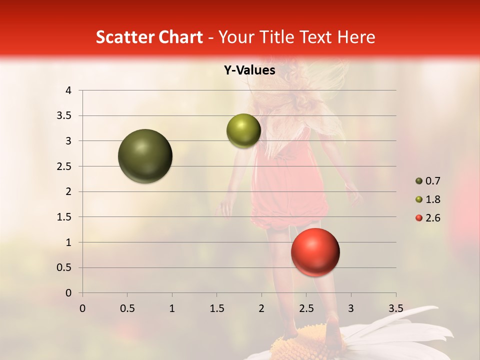 A Little Girl Standing On Top Of A Flower PowerPoint Template