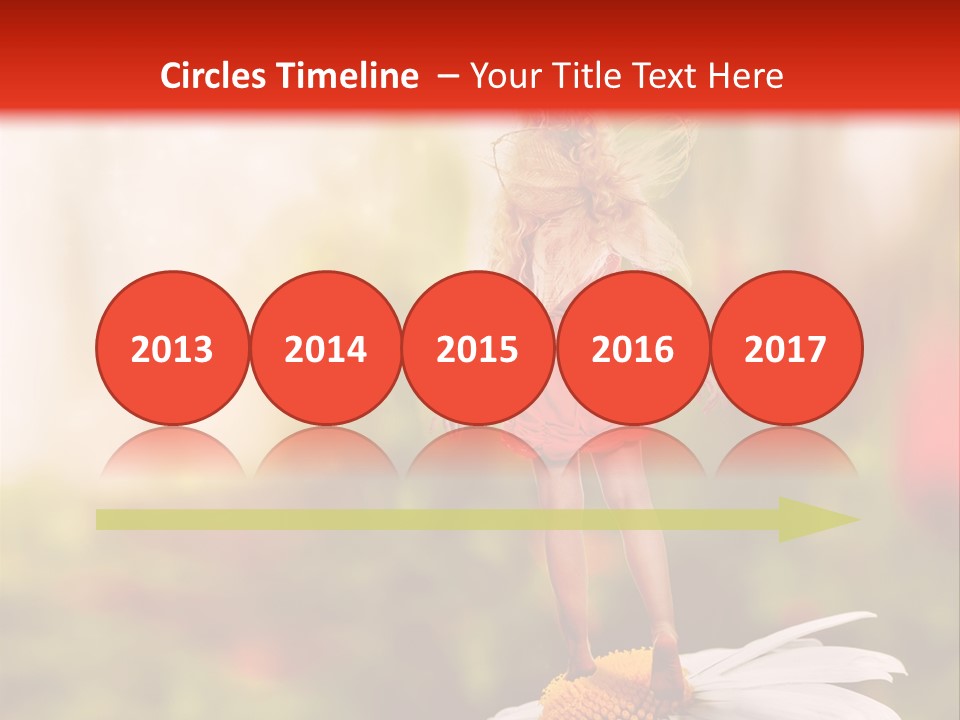 A Little Girl Standing On Top Of A Flower PowerPoint Template