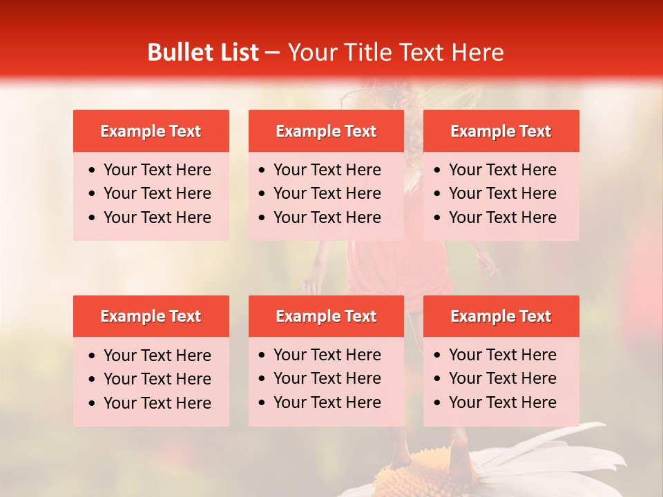 A Little Girl Standing On Top Of A Flower PowerPoint Template