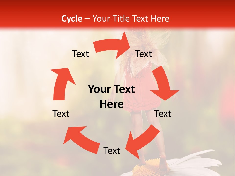 A Little Girl Standing On Top Of A Flower PowerPoint Template