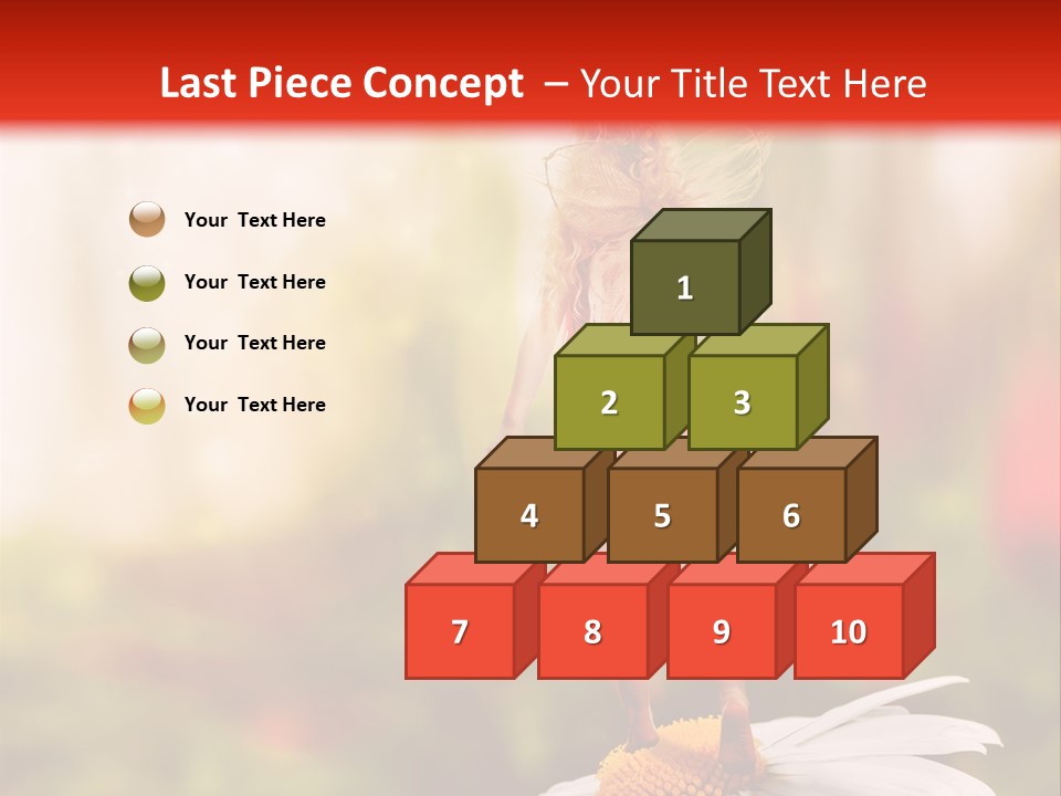 A Little Girl Standing On Top Of A Flower PowerPoint Template