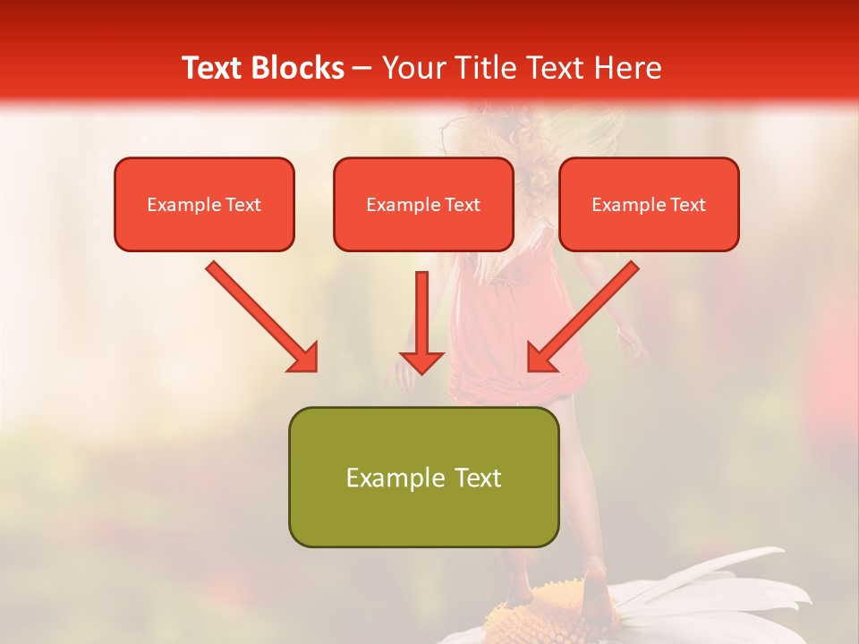 A Little Girl Standing On Top Of A Flower PowerPoint Template