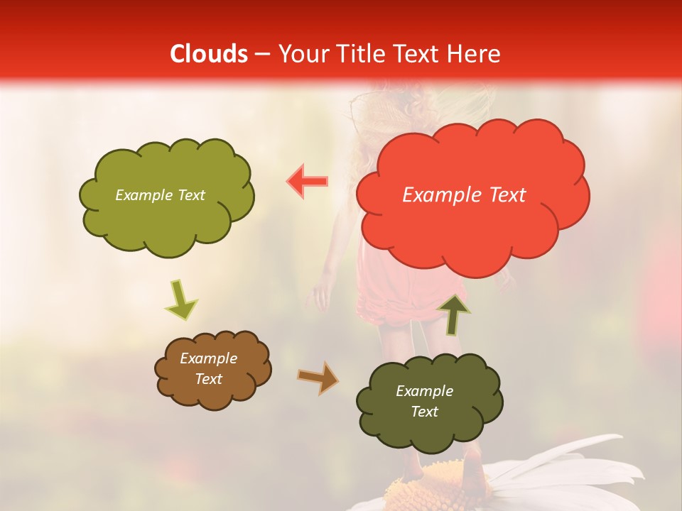 A Little Girl Standing On Top Of A Flower PowerPoint Template