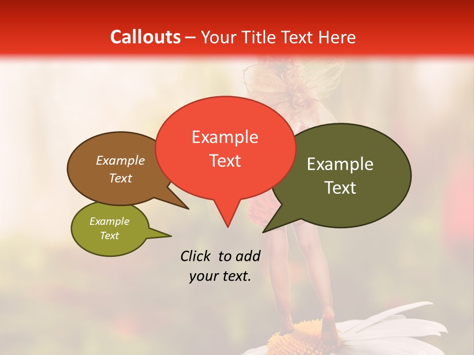 A Little Girl Standing On Top Of A Flower PowerPoint Template