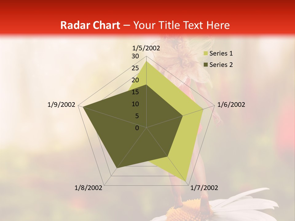 A Little Girl Standing On Top Of A Flower PowerPoint Template