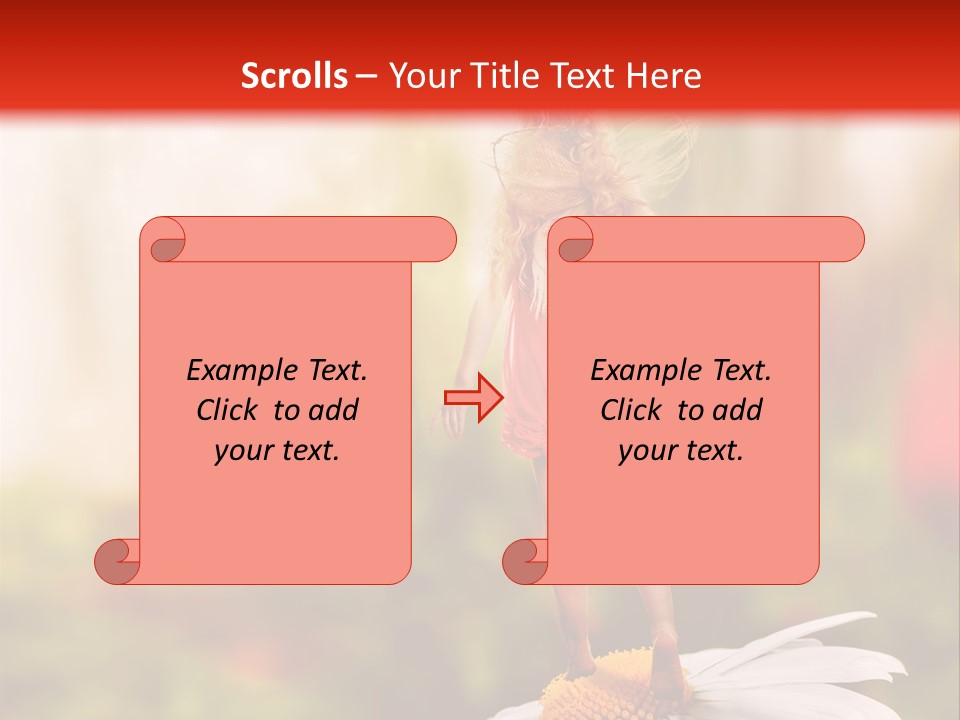 A Little Girl Standing On Top Of A Flower PowerPoint Template