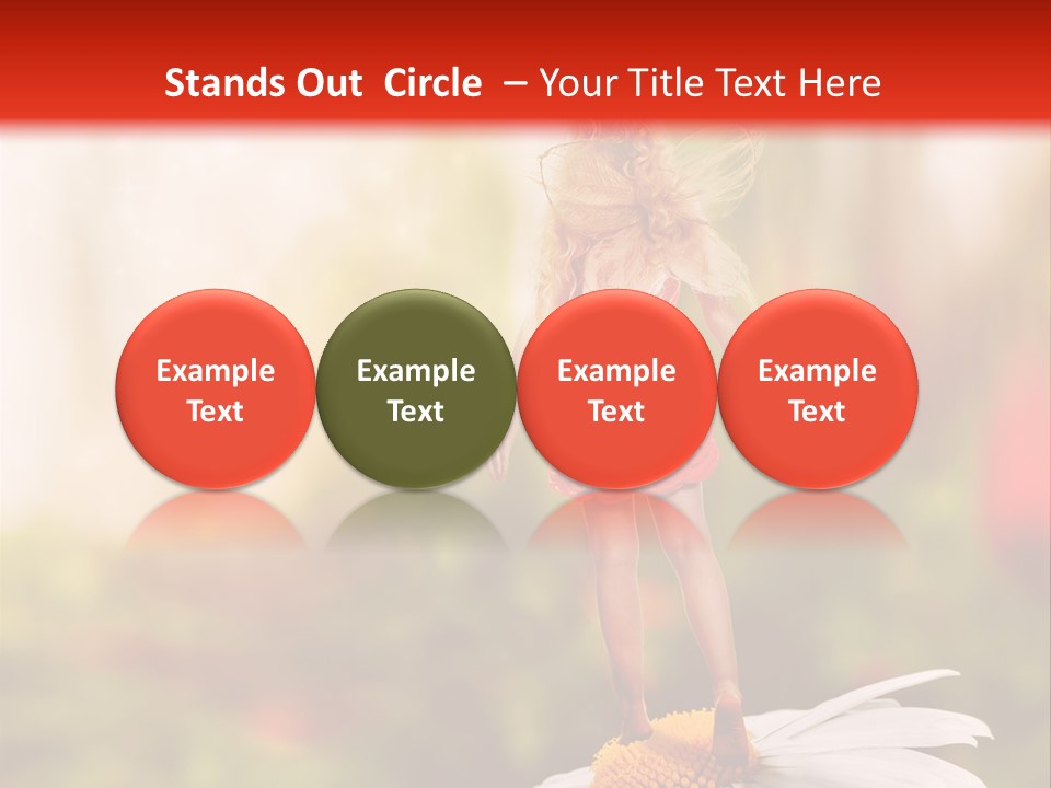 A Little Girl Standing On Top Of A Flower PowerPoint Template