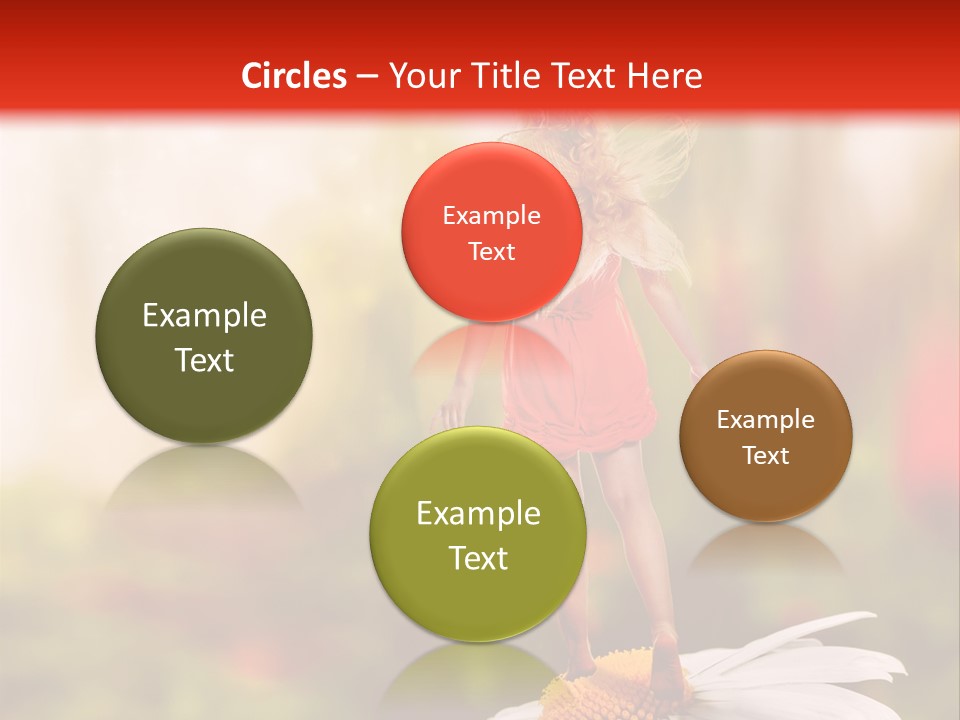 A Little Girl Standing On Top Of A Flower PowerPoint Template