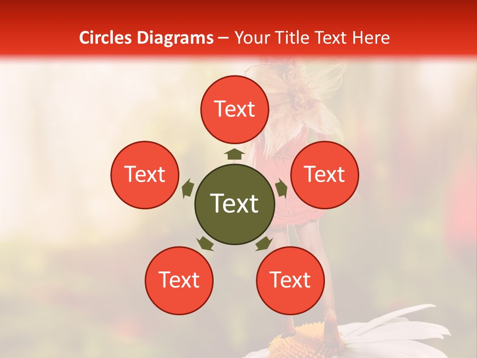 A Little Girl Standing On Top Of A Flower PowerPoint Template