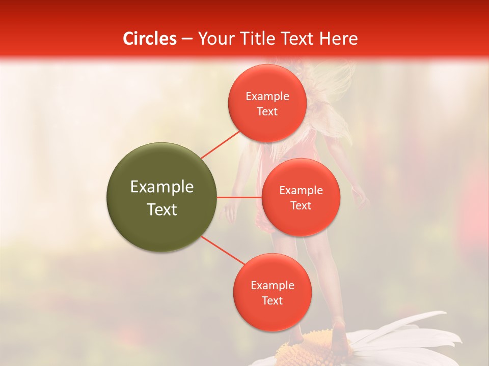 A Little Girl Standing On Top Of A Flower PowerPoint Template