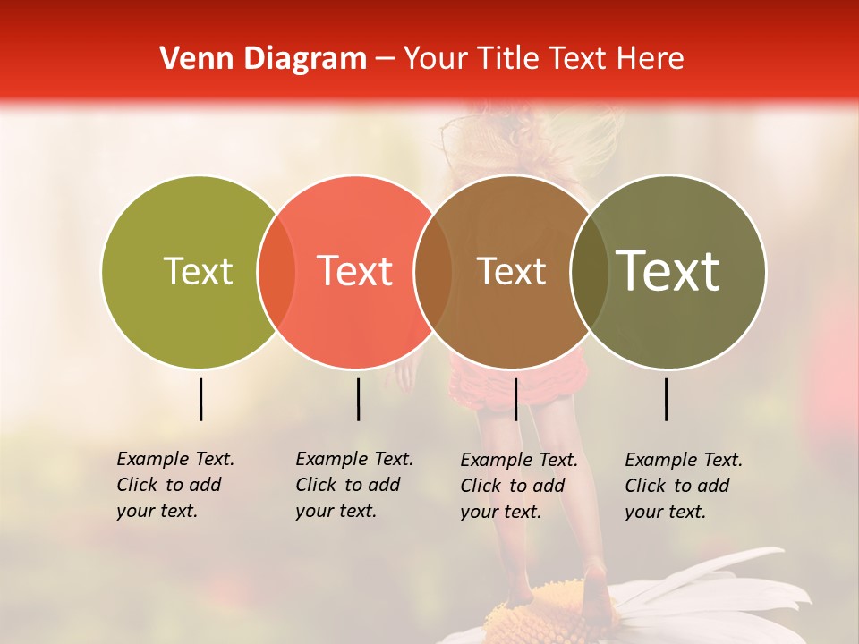 A Little Girl Standing On Top Of A Flower PowerPoint Template