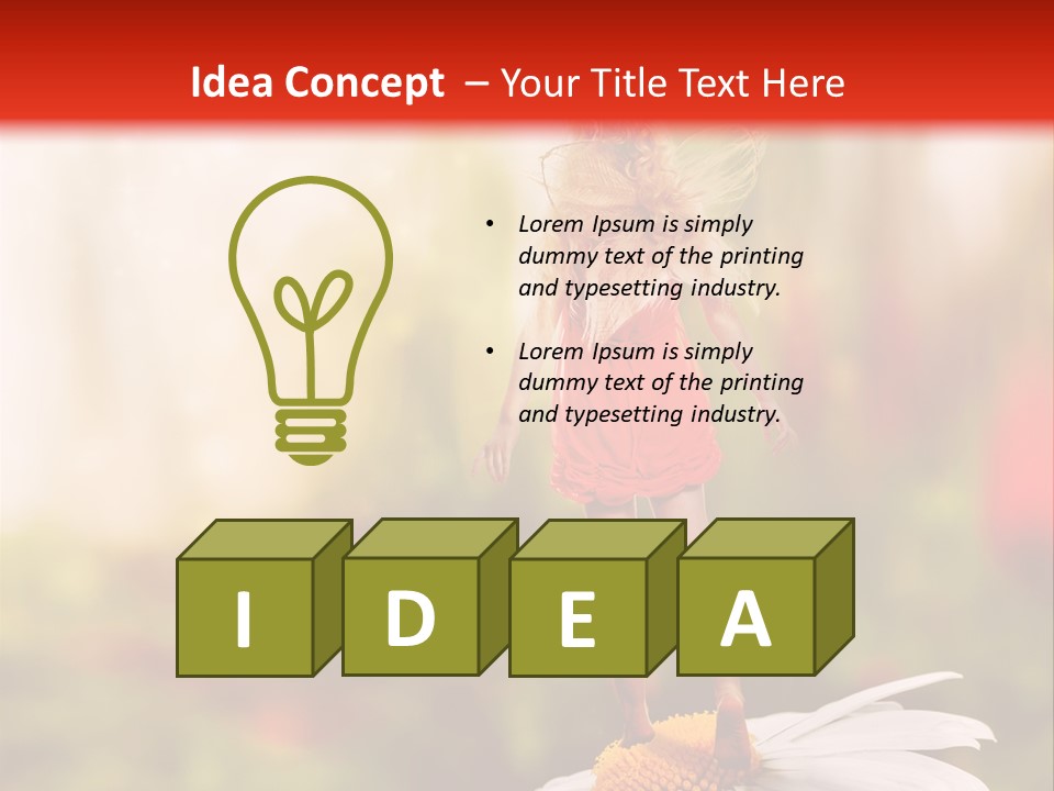 A Little Girl Standing On Top Of A Flower PowerPoint Template