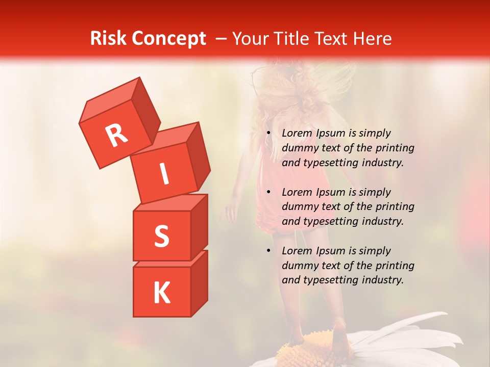 A Little Girl Standing On Top Of A Flower PowerPoint Template