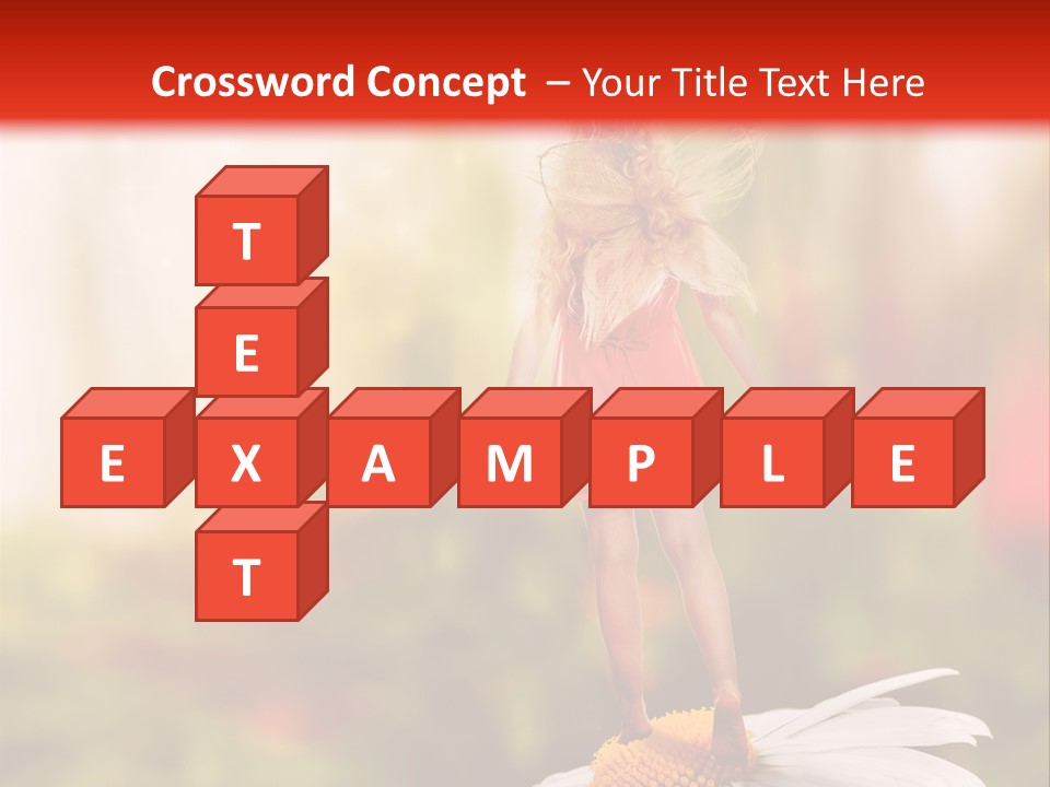 A Little Girl Standing On Top Of A Flower PowerPoint Template