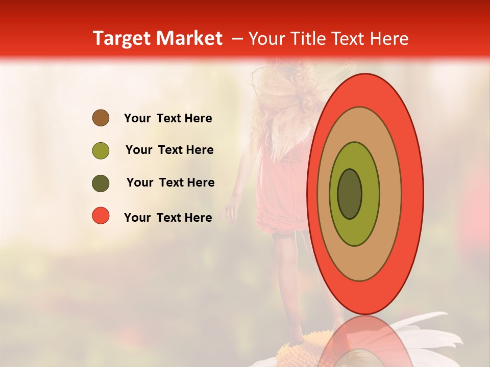 A Little Girl Standing On Top Of A Flower PowerPoint Template