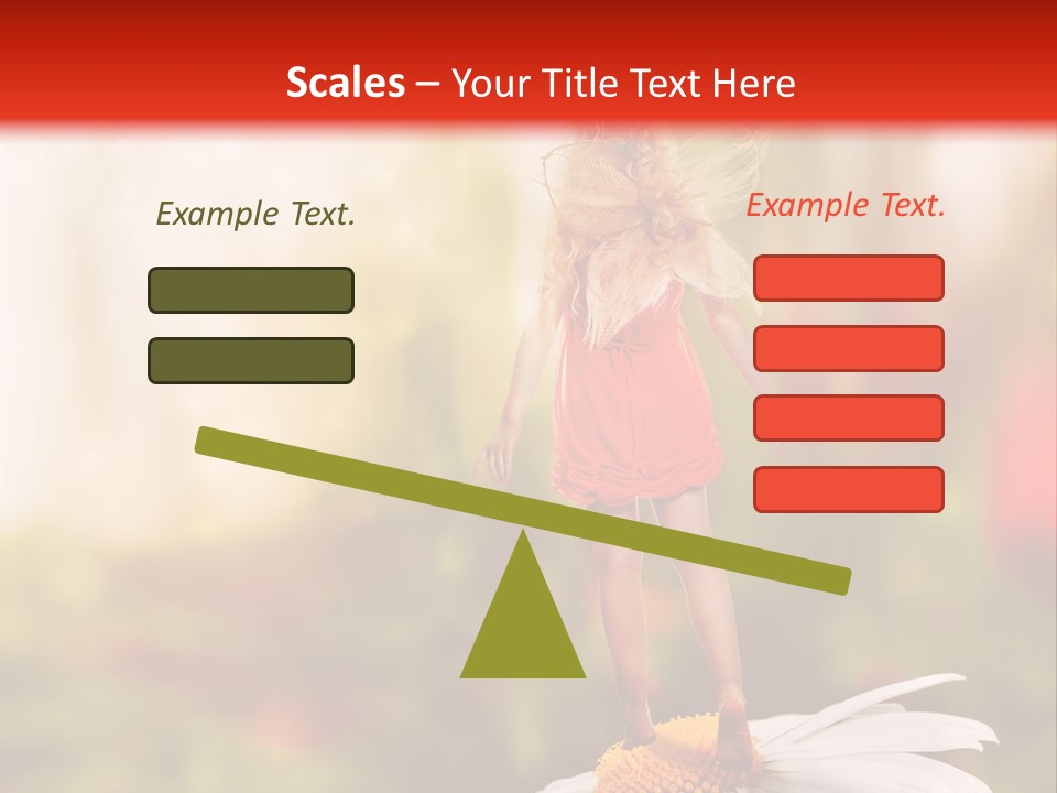 A Little Girl Standing On Top Of A Flower PowerPoint Template