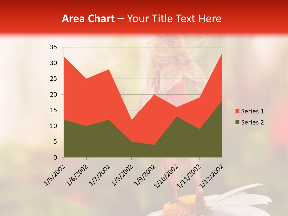 A Little Girl Standing On Top Of A Flower PowerPoint Template