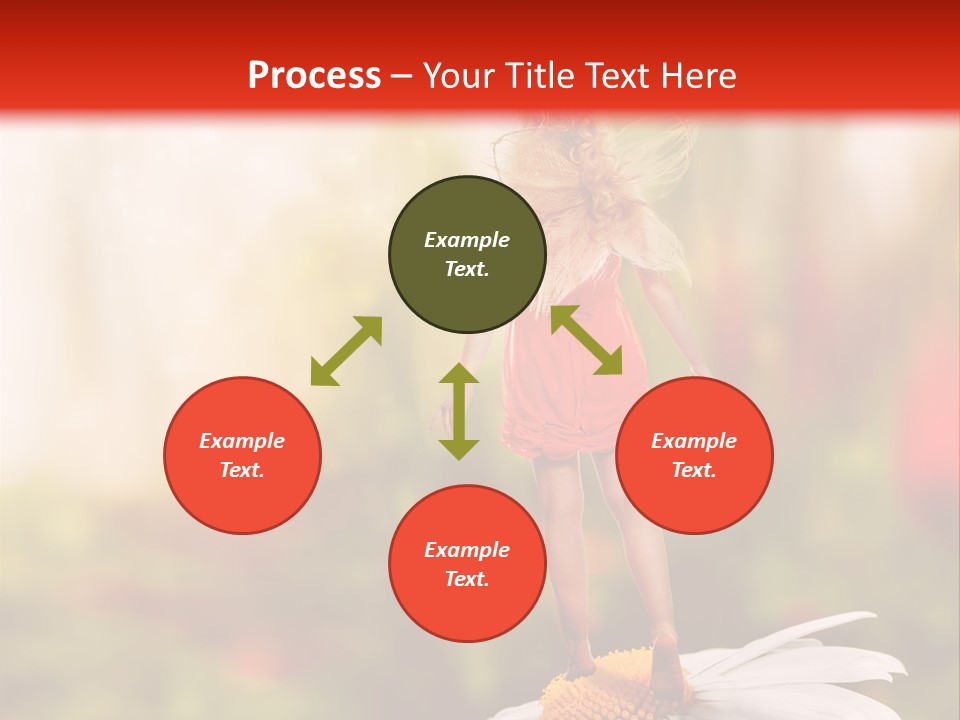 A Little Girl Standing On Top Of A Flower PowerPoint Template