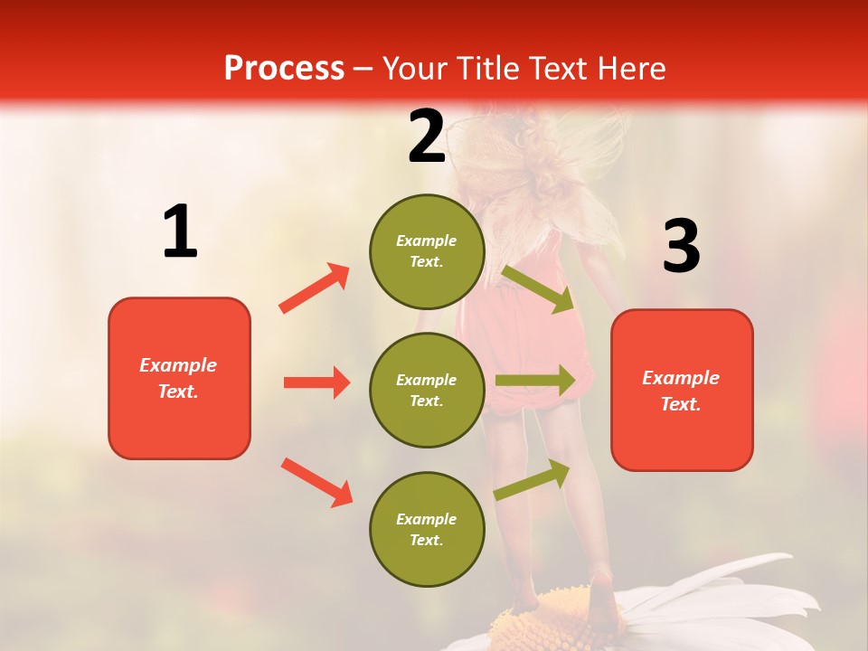 A Little Girl Standing On Top Of A Flower PowerPoint Template