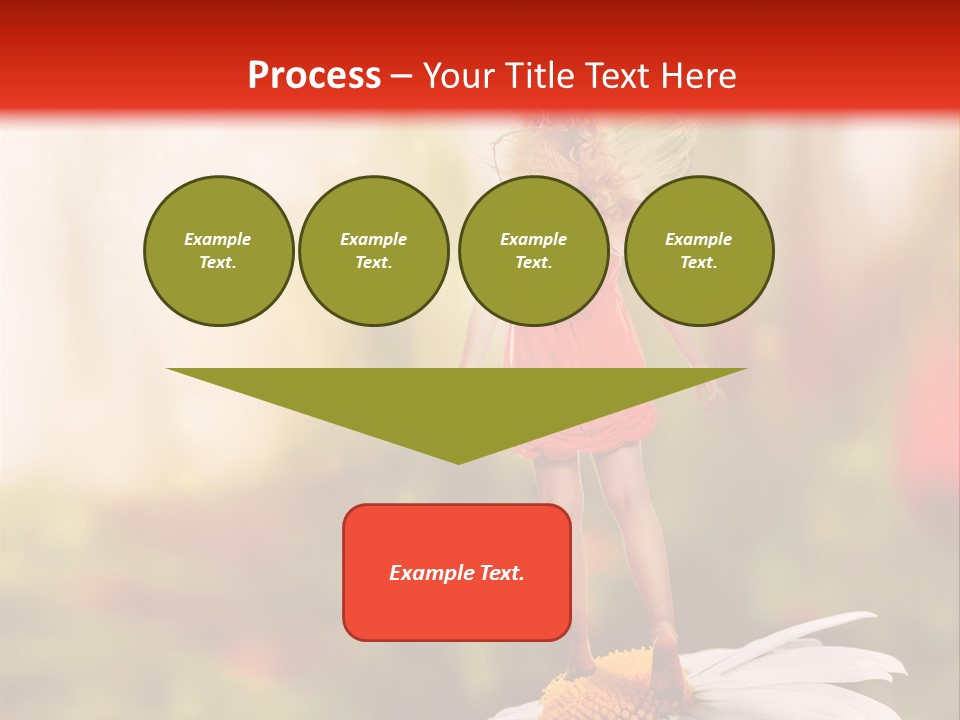 A Little Girl Standing On Top Of A Flower PowerPoint Template