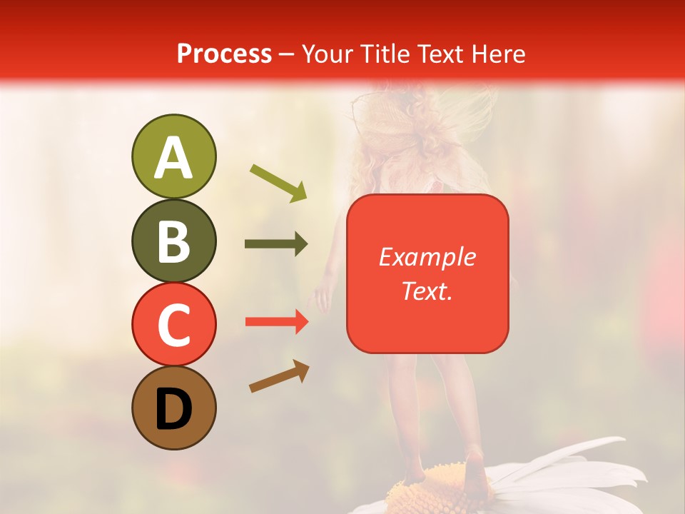 A Little Girl Standing On Top Of A Flower PowerPoint Template