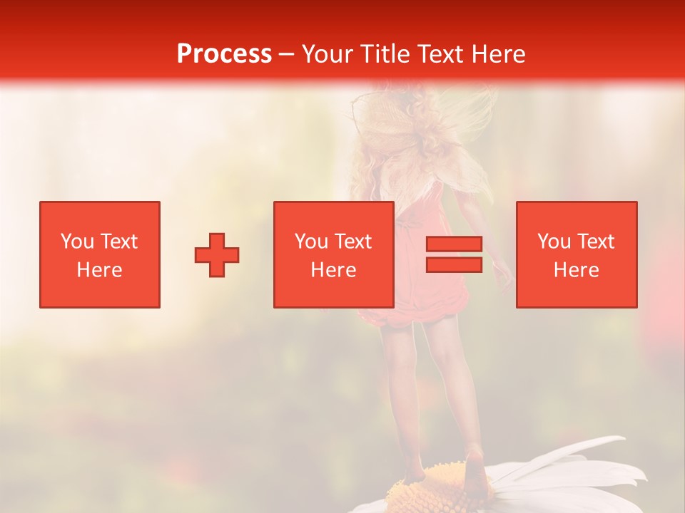 A Little Girl Standing On Top Of A Flower PowerPoint Template