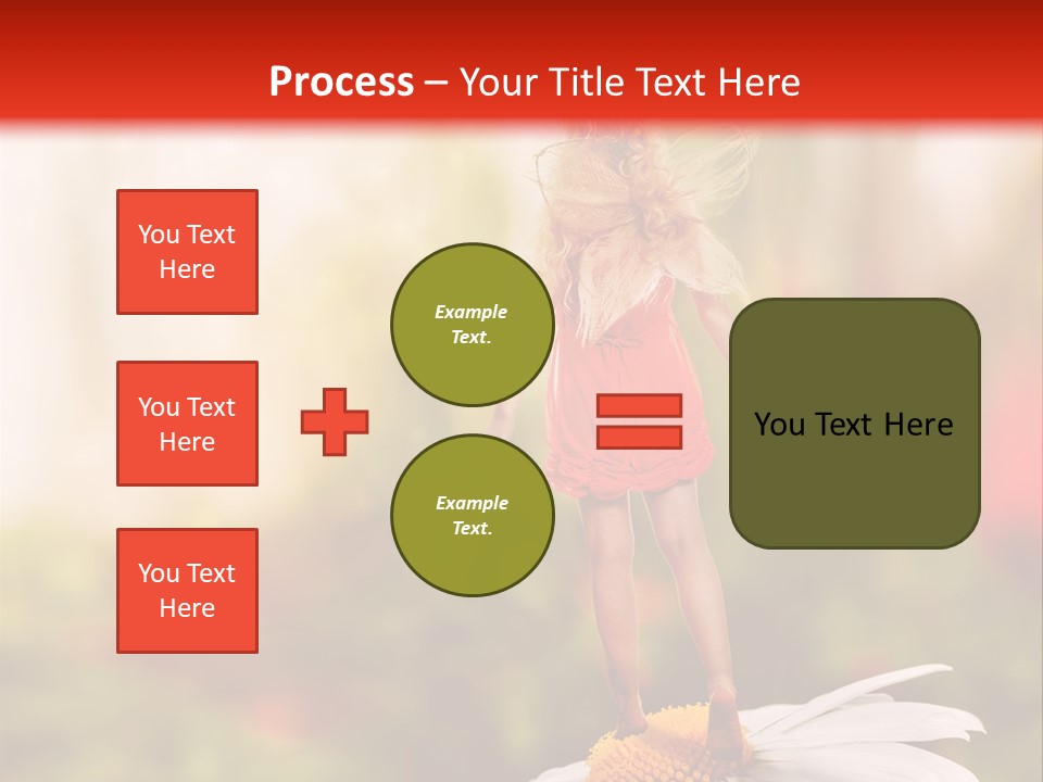 A Little Girl Standing On Top Of A Flower PowerPoint Template
