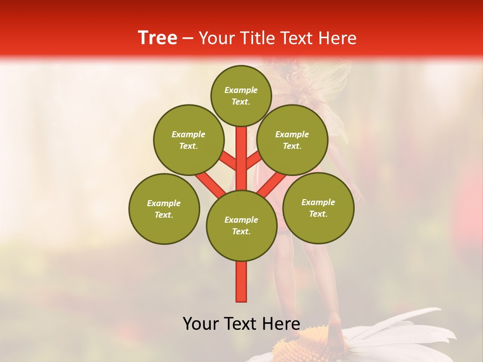 A Little Girl Standing On Top Of A Flower PowerPoint Template