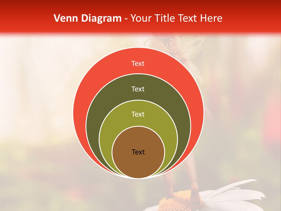 A Little Girl Standing On Top Of A Flower PowerPoint Template