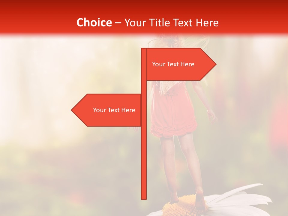 A Little Girl Standing On Top Of A Flower PowerPoint Template