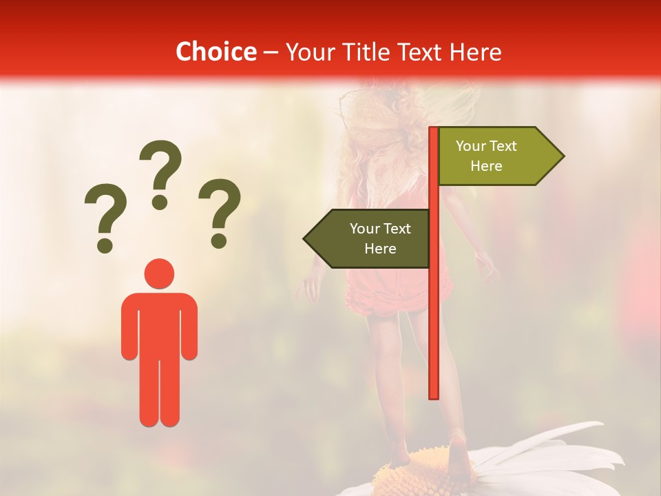 A Little Girl Standing On Top Of A Flower PowerPoint Template