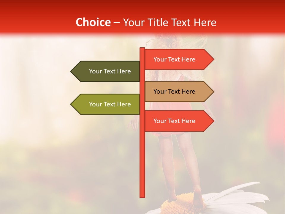 A Little Girl Standing On Top Of A Flower PowerPoint Template