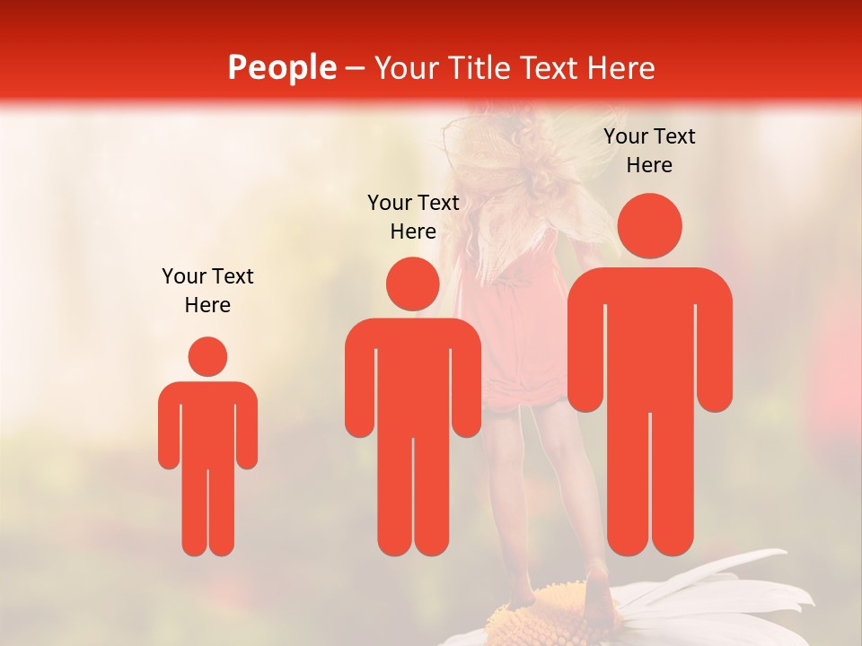 A Little Girl Standing On Top Of A Flower PowerPoint Template