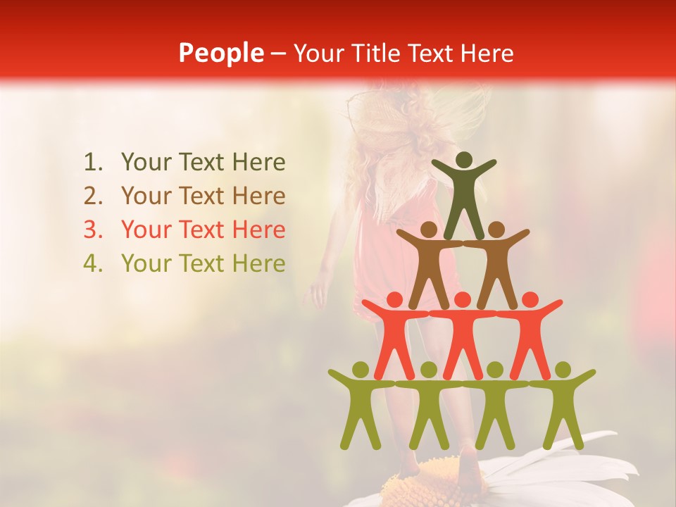 A Little Girl Standing On Top Of A Flower PowerPoint Template