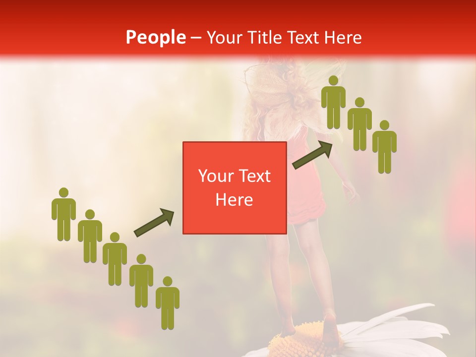 A Little Girl Standing On Top Of A Flower PowerPoint Template