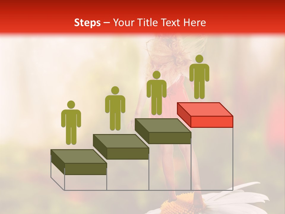 A Little Girl Standing On Top Of A Flower PowerPoint Template