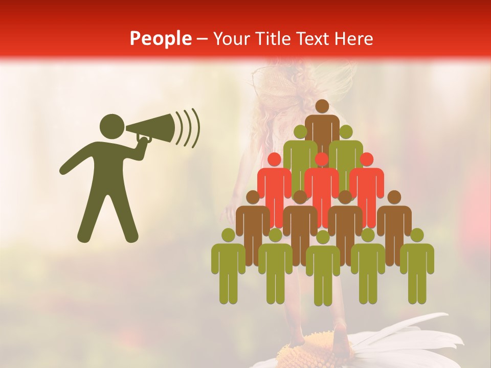 A Little Girl Standing On Top Of A Flower PowerPoint Template