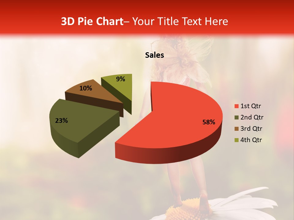 A Little Girl Standing On Top Of A Flower PowerPoint Template