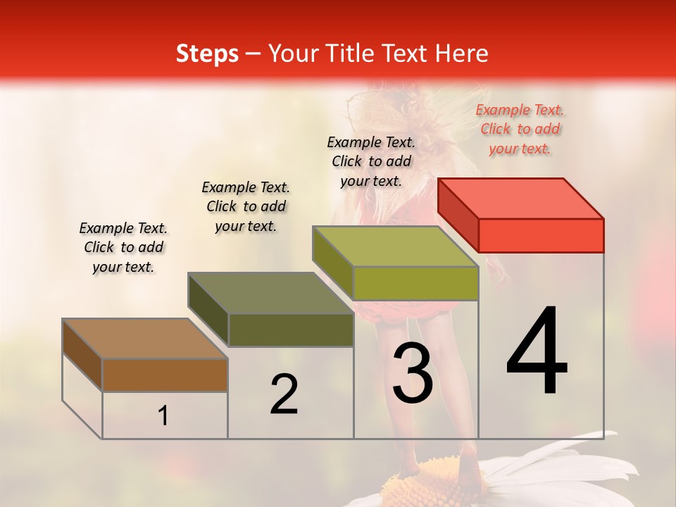 A Little Girl Standing On Top Of A Flower PowerPoint Template