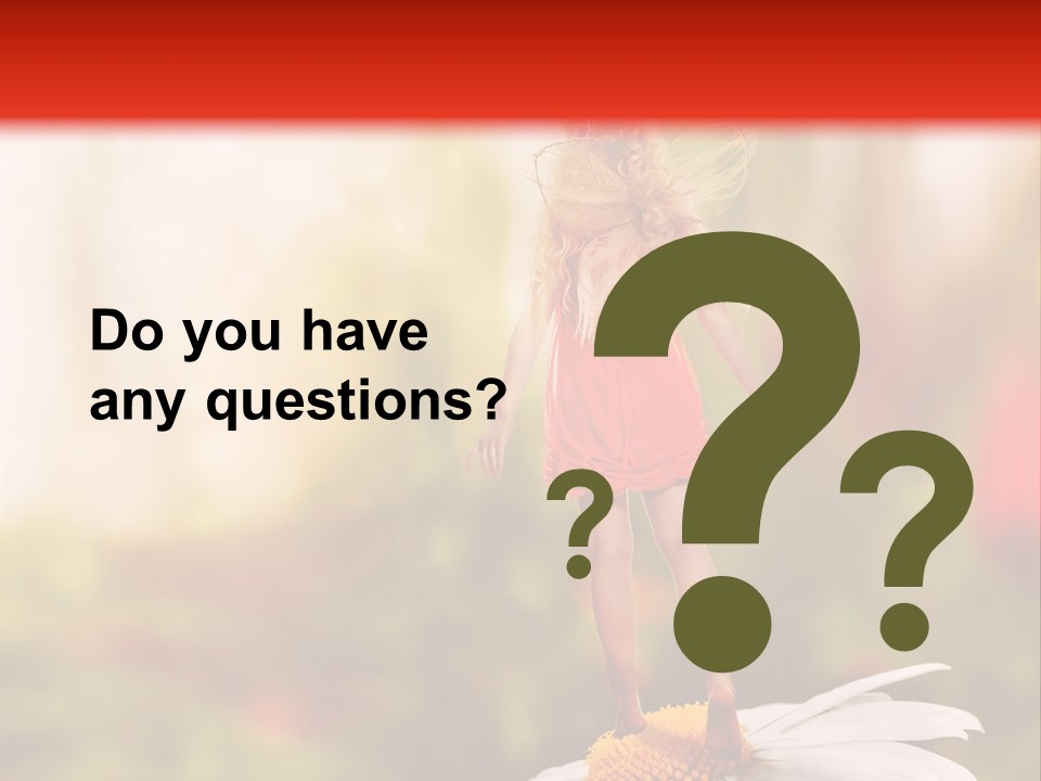 A Little Girl Standing On Top Of A Flower PowerPoint Template