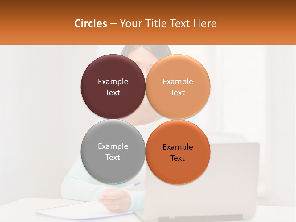 A Woman Sitting In Front Of A Laptop Computer PowerPoint Template