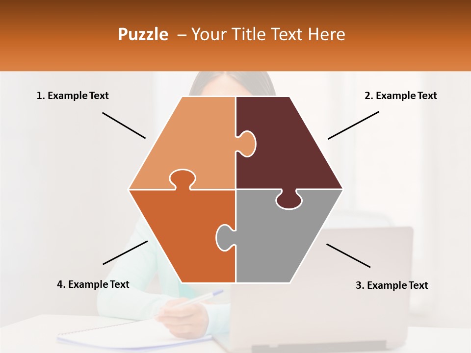 A Woman Sitting In Front Of A Laptop Computer PowerPoint Template